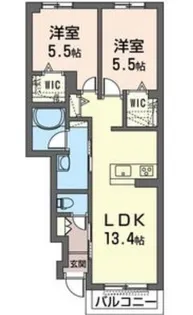 ラヴォーグ II【1階】の間取り