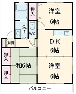 臨江ハイツ2号館C【1階】の間取り