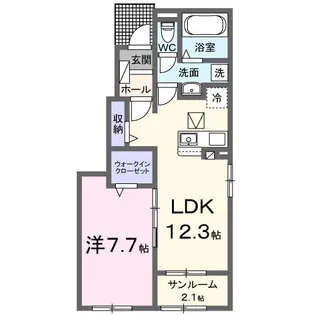 アンジュD【1階】の間取り