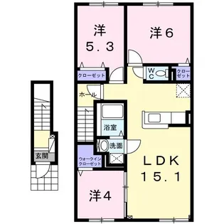 ヴィラ ハピネス【2階】の間取り