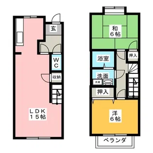 レイクサイド・ヴィラD【1階】の間取り