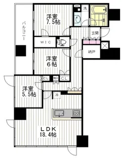 シティタワー仙台花京院【11階】の間取り