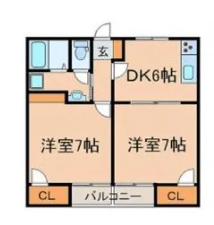 福岡県福岡市中央区地行2【アパート】の間取り
