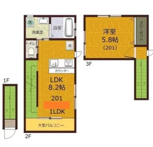 ブラーボ中野【2階】の間取り