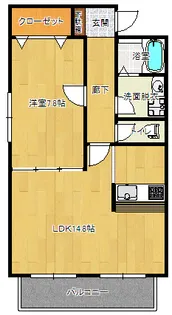 ハッピークレストクラミツ A棟【1階】の間取り