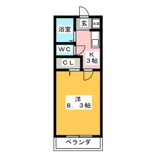 スプリングコートB【2階】の間取り