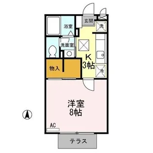 ル クレール ブラン AB【1階】の間取り