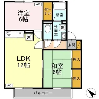 茨城県つくば市高野台2【アパート】の間取り