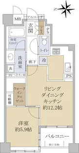 リビオ四条大宮【7階】の間取り