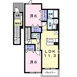 サンブライトA【2階】の間取り