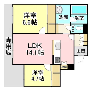 福岡県北九州市小倉北区井堀4【マンション】の間取り