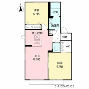 ウエスト・ヴィレッヂ C棟【1階】の間取り