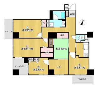 三田カルチャータウン・リフォレK棟503号室 関学女子専用シェアハウス【5階】の間取り