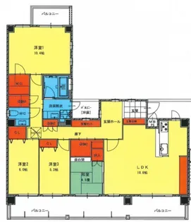 広島県広島市中区加古町【マンション】の間取り