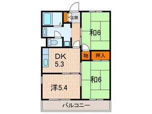 グリ-ン桃山A棟【2階】の間取り