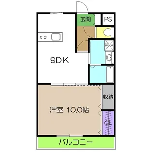 クレドール南川添【1階】の間取り