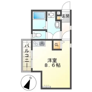 エクセレント16B【2階】の間取り