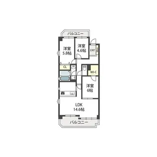 CERES学園前【4階】の間取り