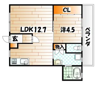 富田ハイツ【2階】の間取り
