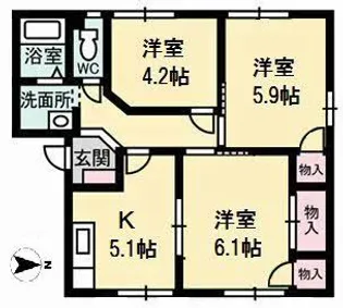 フレグランス 前町【1階】の間取り
