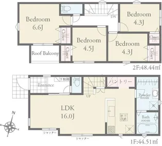 熊本県熊本市東区長嶺東2【一戸建】の間取り