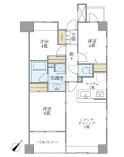 東京都新宿区余丁町【マンション】の間取り