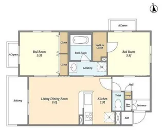 ユニコーンバリー等々力【2階】の間取り
