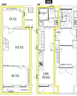 Ts Residence白金高輪【1階】の間取り
