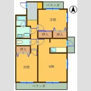 スーペリア松田II【1階】の間取り