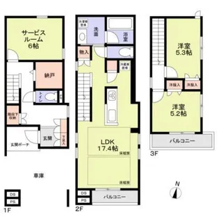 東京都練馬区中村3【一戸建】の間取り