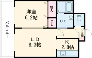 ボヌール中道参番館【3階】の間取り