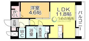 S-RESIDENCE久留米六ツ門abreastI【5階】の間取り