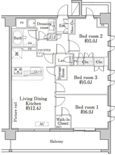 ブランシア梶ヶ谷【5階】の間取り