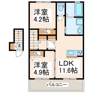 T.MレジデンスI【2階】の間取り