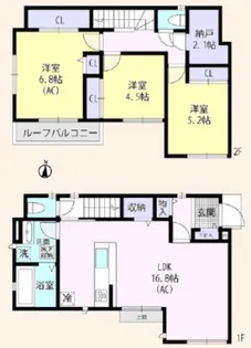 東京都世田谷区成城6【一戸建】の間取り