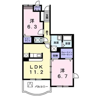 ハミングスクエアA【4階】の間取り