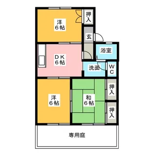 ハートホーム祐久野【1階】の間取り