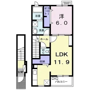 コンフォート夕顔【2階】の間取り