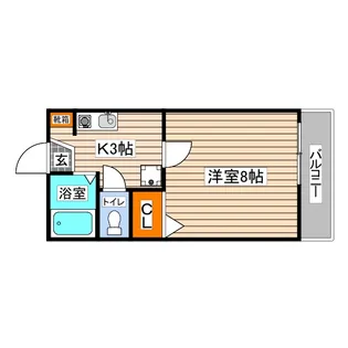 ドミトリーヤマサキB棟【2階】の間取り