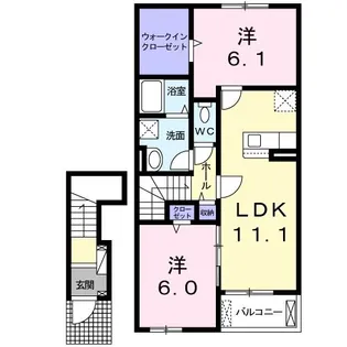 クルール・クレールII【2階】の間取り