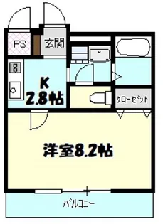 エスポワール上安駅前【2階】の間取り
