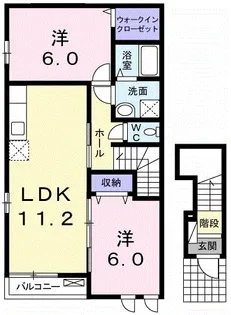 Urara West B【2階】の間取り
