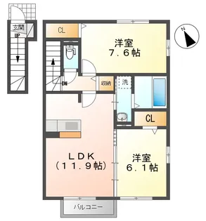 フォボス桜木 I【2階】の間取り