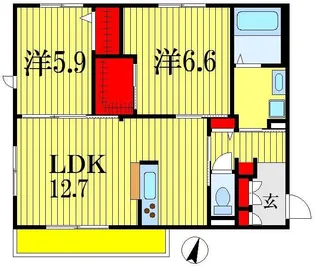 リッツ末広III【3階】の間取り