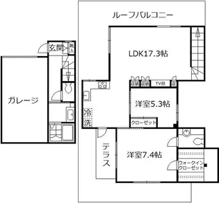 クオーレアカツカ【1階】の間取り