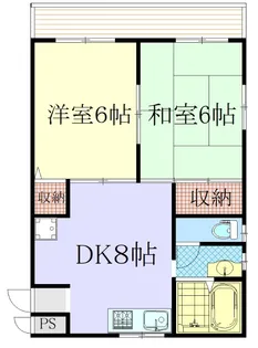 プリンス中之島【2階】の間取り