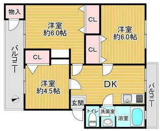 平尾住宅64号棟【5階】の間取り