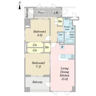 ハイデルベーレ・SEDO【6階】の間取り