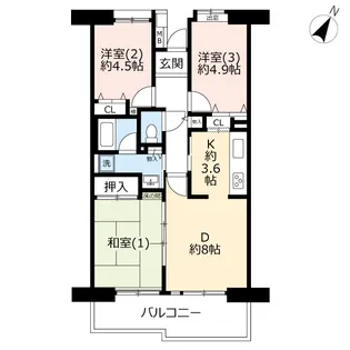UR鶴ヶ丘【1階】の間取り
