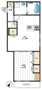 ロゼ・アンボワーズ【3階】の間取り